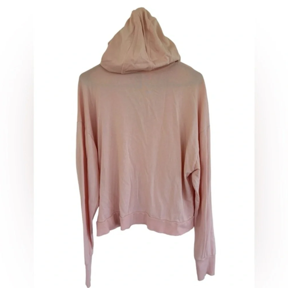 Sweaty Betty Women's Hooded Sweatshirt V-neck Pink Cotton Modal Fleece Size 8-10 - Picture 4 of 6
